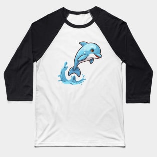 Cartoon Cute Kawaii Adorable Dolphin Baseball T-Shirt